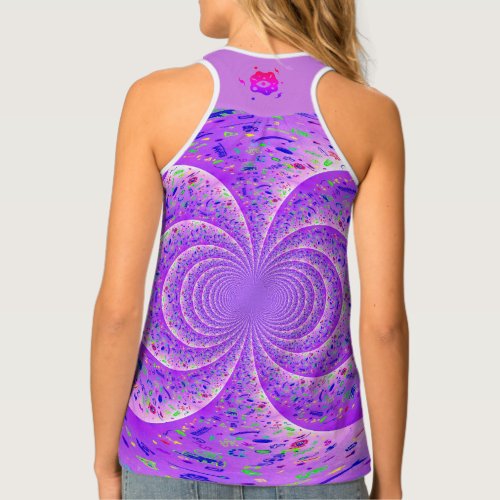 Purple Abstract Spiral Tank Top
