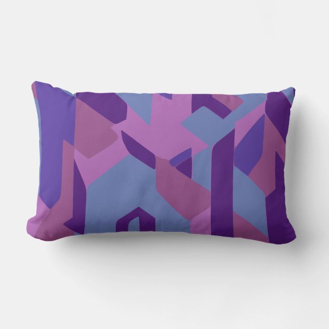 Purple Abstract & Stripes Accent Pillow (Front)