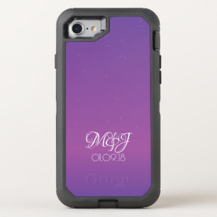 Purple Abstract Tiny Stars Couple Anniversary OtterBox Defender iPhone SE/8/7 Case