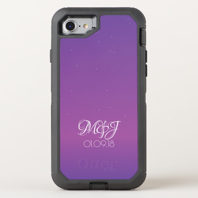 Purple Abstract Tiny Stars Couple Anniversary Otterbox iPhone Case (Back)