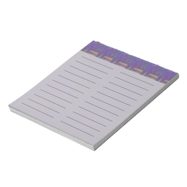 Purple Abstract Top Border "To Do" Lined NotePad (Rotated)