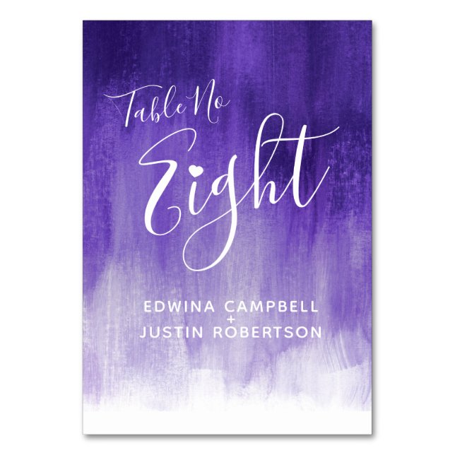 Purple abstract wash modern art table number 8 (Back)