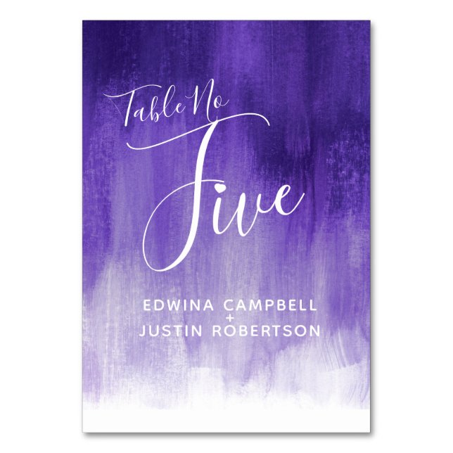 Purple abstract wash modern art table number five (Front)