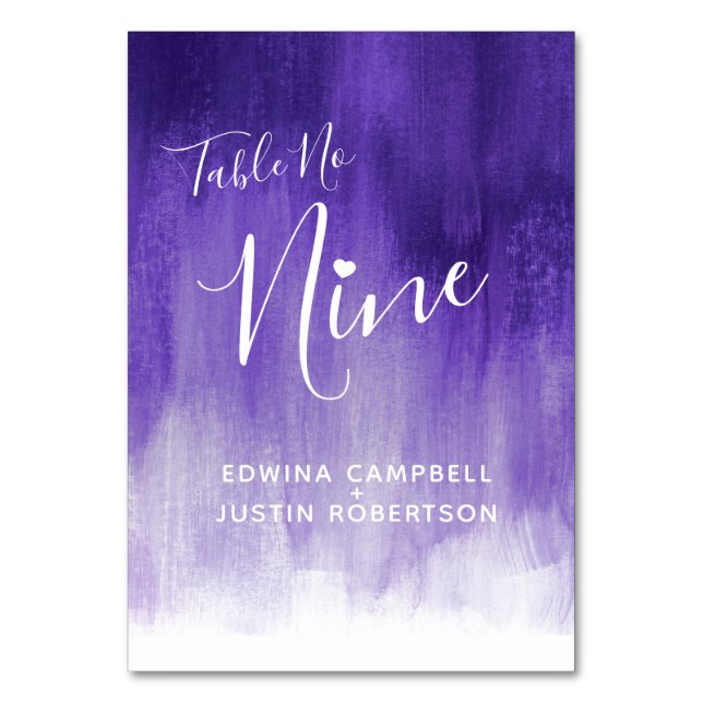 Purple abstract wash modern art table number nine (Back)