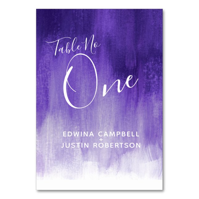 Purple abstract wash modern art table number one (Back)