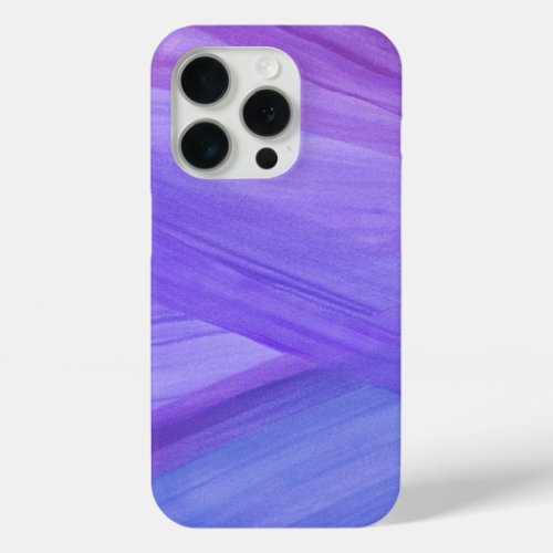 Purple Abstract Watercolor Pattern iPhone 15 Pro Case
