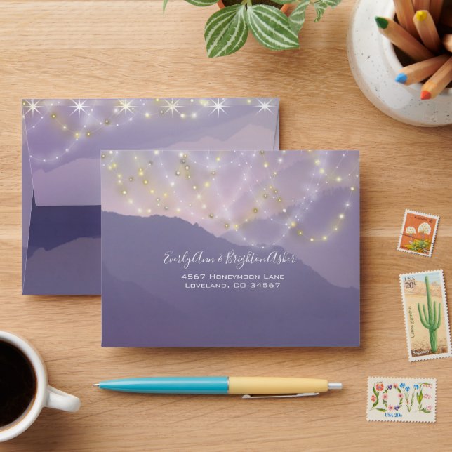 Purple Abstract Watercolor Pattern Envelope (Desk)