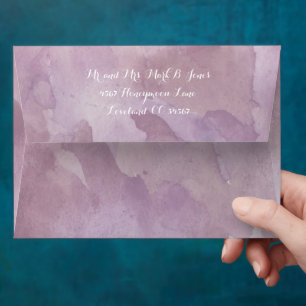 Purple Abstract Watercolor Pattern Envelope