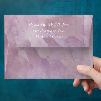 Purple Abstract Watercolor Pattern Envelope
