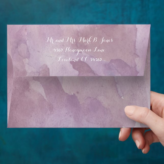 Purple Abstract Watercolor Pattern Envelope (Hand)