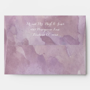 Purple Abstract Watercolor Pattern Envelope