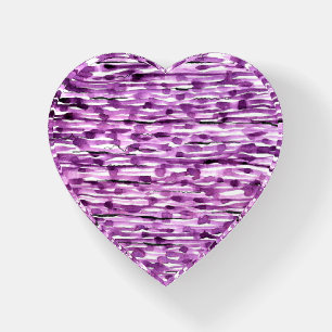 Purple Abstract Watercolor Stripes Paperweight