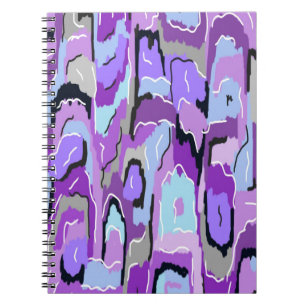 Purple Abstract with Blue and Black Notebook
