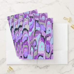 Purple Abstract with Blue and Black Pocket Folder
