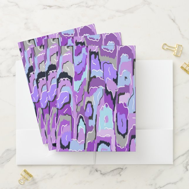 Purple Abstract with Blue and Black Pocket Folder (In Situ)
