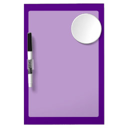 Purple Accent Color Decor Customizable Dry Erase Board With Mirror