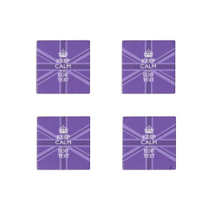 Purple Accent Keep Calm And Your Text Union Jack Stone Magnet
