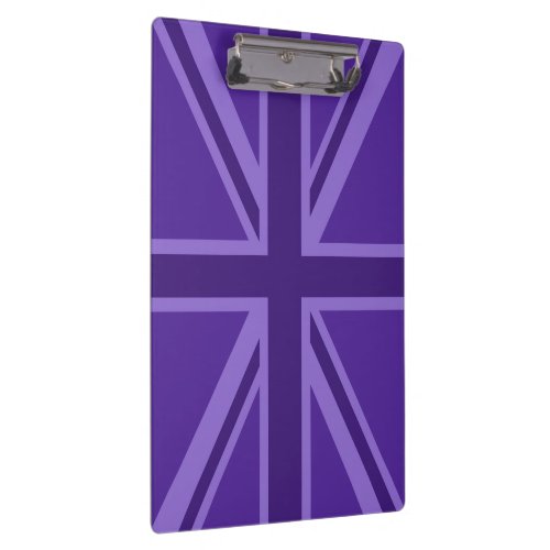 Purple Accent Union Jack Decor Clipboard
