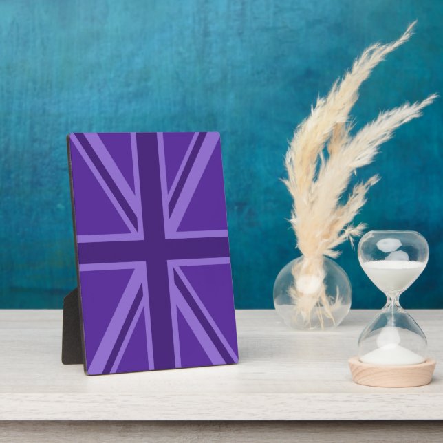 Purple Accent Union Jack Decor Plaque (Side)