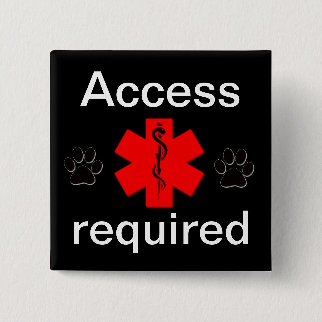 Purple access required medical alert button (Front)