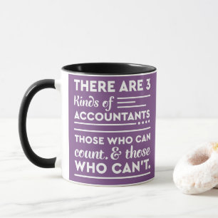 Purple Accountant Says "3 Kinds of Accountants" Mug