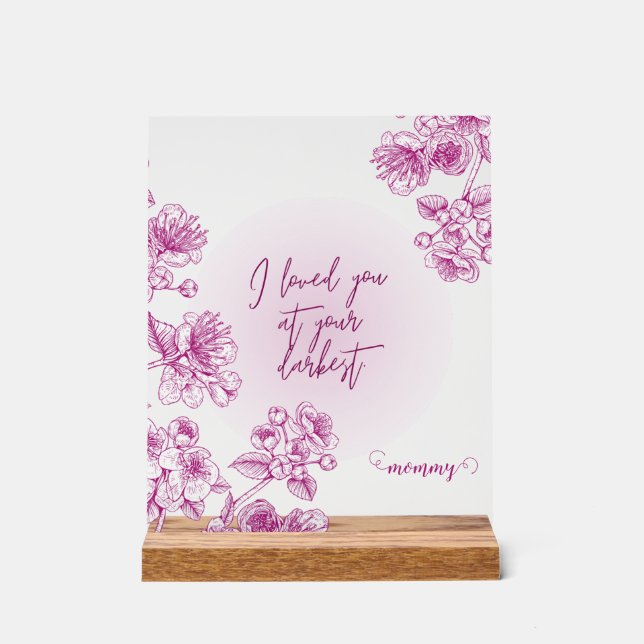 purple acrylic gift sign (Front)