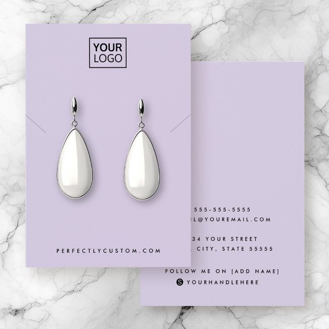 Purple add logo necklace earring display card (Purple add logo necklace earring display card)