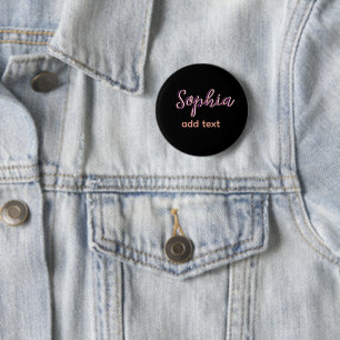 purple add name girl boss text black elegant button