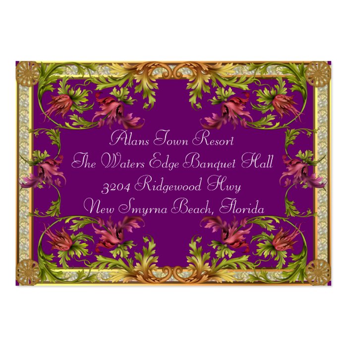 Purple Additional Wedding Invitation Information Business Cards