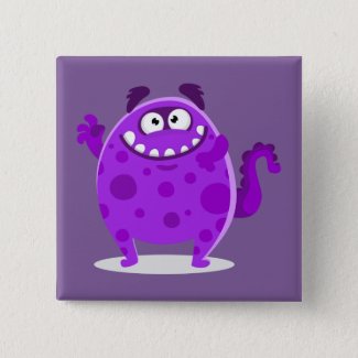 Purple Adorable Monster Button