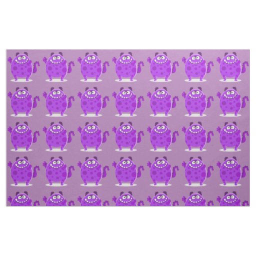 Purple Adorable Monster Fabric