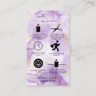 Purple Aesthetic Candle Care  Business Card