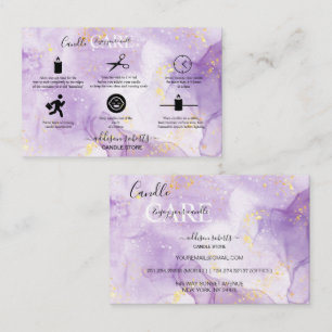 Purple Aesthetic Candle Care Square Business Card