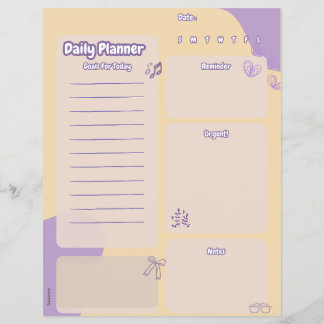 Purple Aesthetic Daily Planner Page