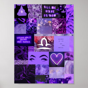 purple aesthetic libra poster