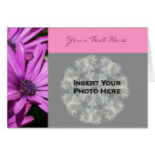 Purple African Daisies Floral Photo Card (Front Horizontal)