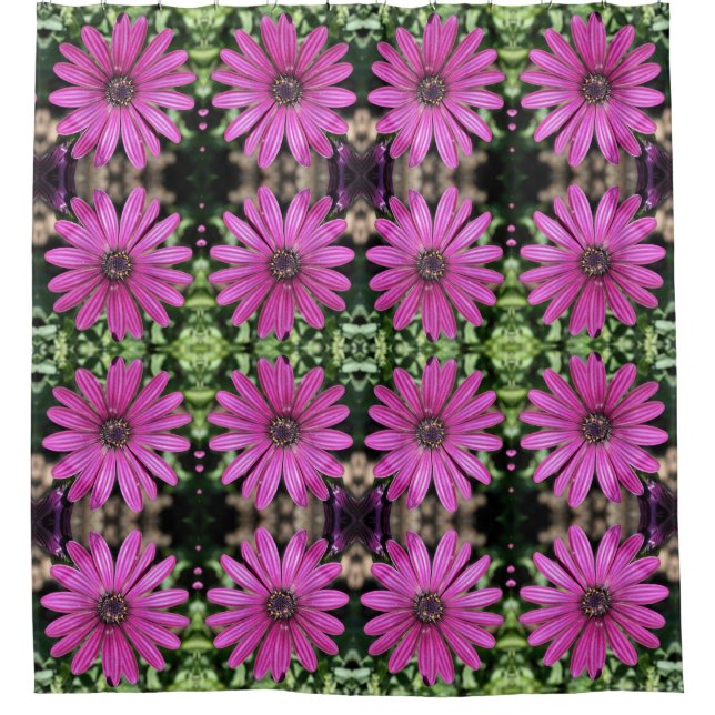 Purple African Daisy Flower Pattern   Shower Curtain (Front)