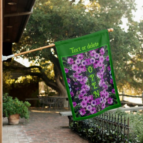 Purple African Daisy Flowers Abstract Personalized House Flag