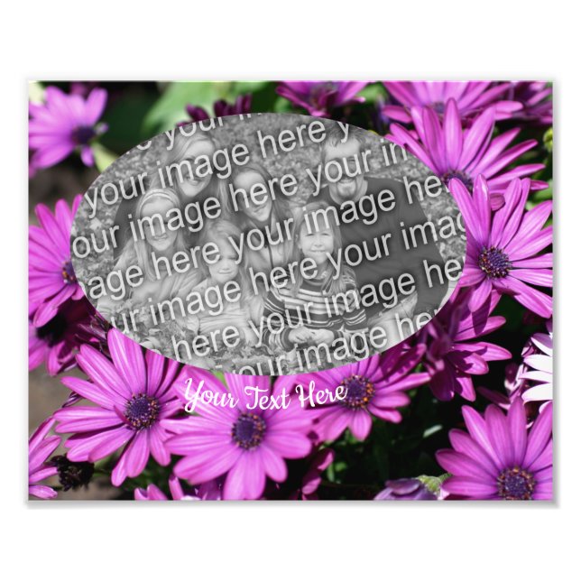 Purple African Daisy Flowers Frame Template Photo Print (Front)