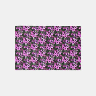 Purple African Daisy Flowers Nature Pattern  Rug