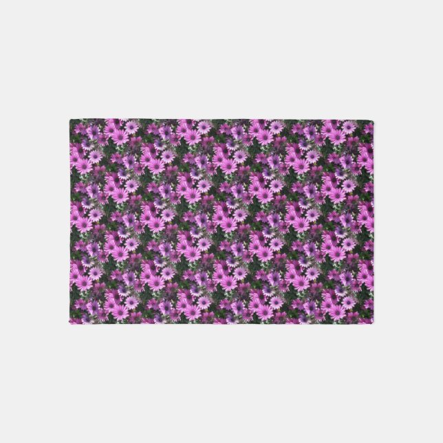 Purple African Daisy Flowers Nature Pattern  Rug (Front)