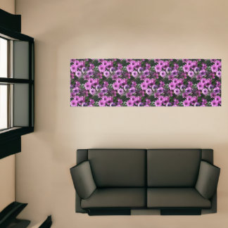 Purple African Daisy Flowers Nature Pattern Runner