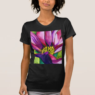 Purple African Daisy watercolor art flower T-Shirt