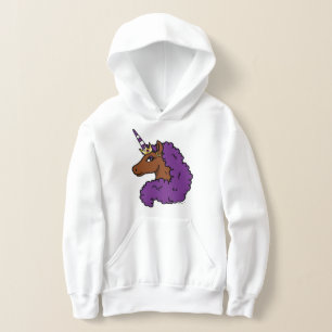 Purple Afro Unicorn Hoodie