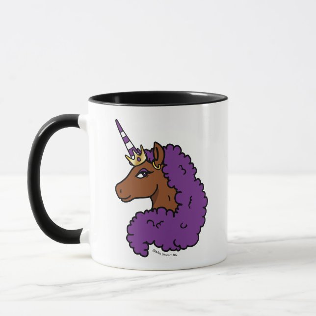 Purple Afro Unicorn Mug (Left)