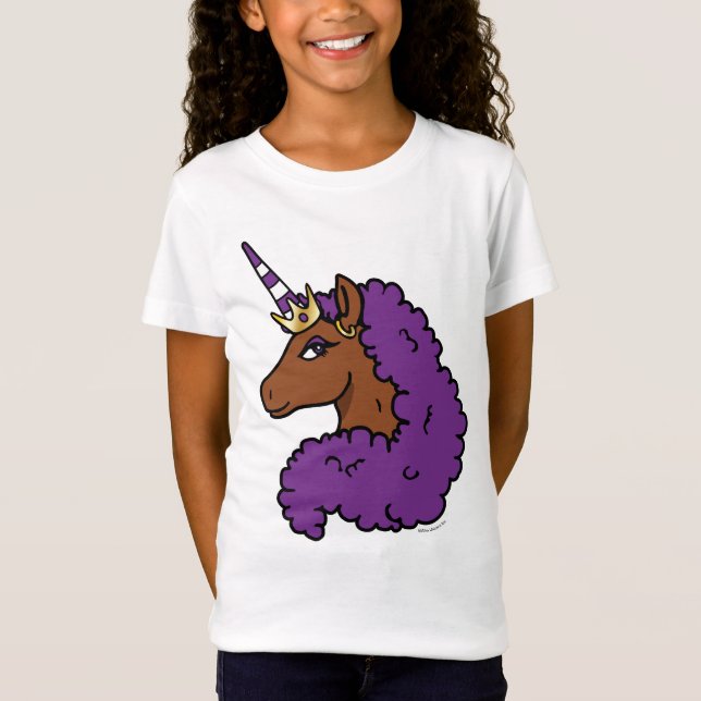 Purple Afro Unicorn T-Shirt (Front)