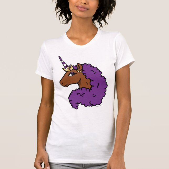 Purple Afro Unicorn T-Shirt (Front)