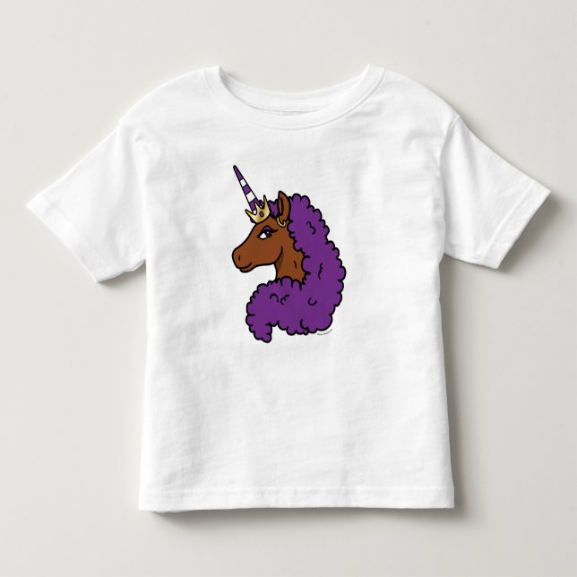 Purple Afro Unicorn Toddler T-shirt (Front)