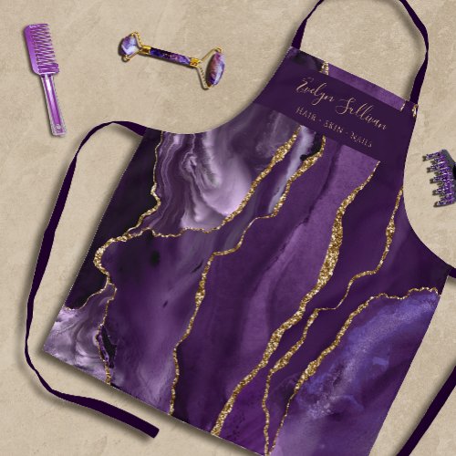 purple agate beauty professional apron