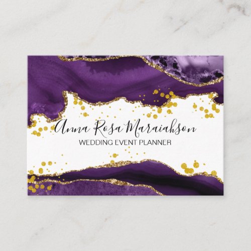  Purple Agate Gold Glitter Modern Elegant Business Card